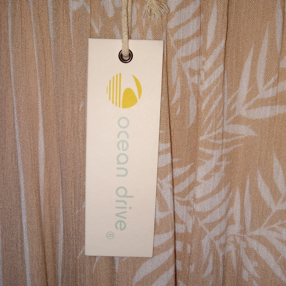 Nwt Ocean Drive Crinkled High Waisted Wide Leg Pants M/L - Picture 2 of 7